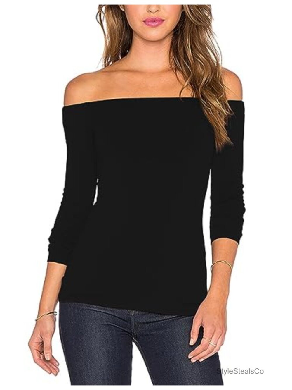 Sexy Off Shoulder Long Sleeve Slim Fit Stretchy Blouse Top